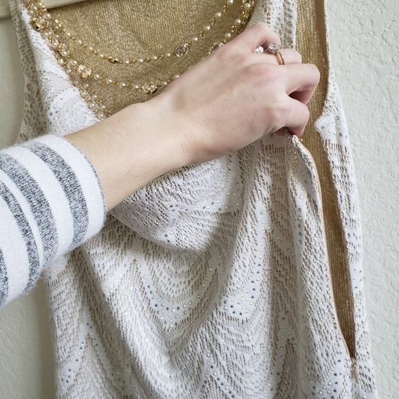 NWOT St. John Evening Off White Ivory Dress Gown - Picture 5 of 8